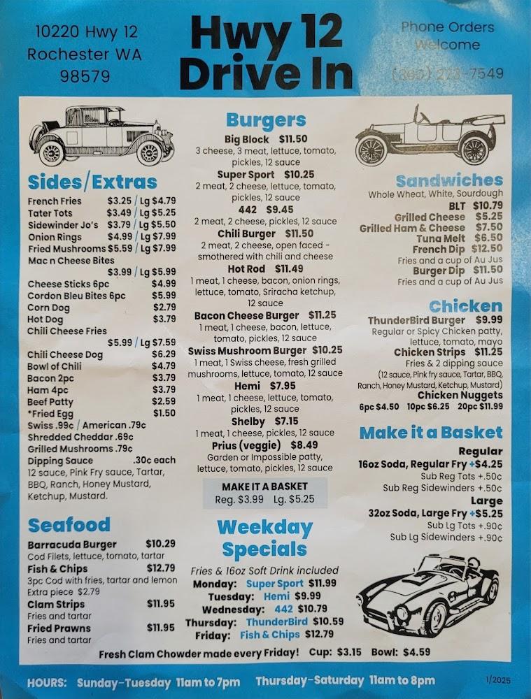 Highway 12 Drive-Inn Menu image 2