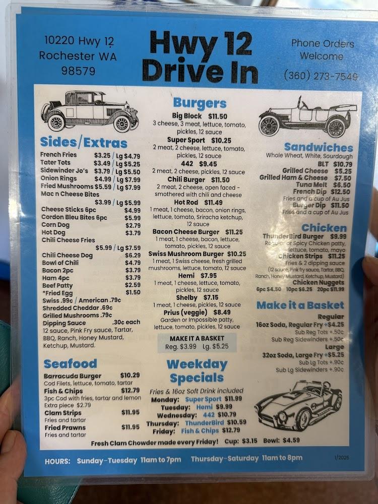 Highway 12 Drive-Inn Menu image 4
